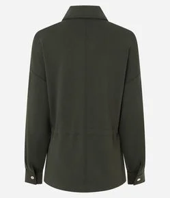 Jaqueta Parka em Modal com Zíper e Cordão Ajustável