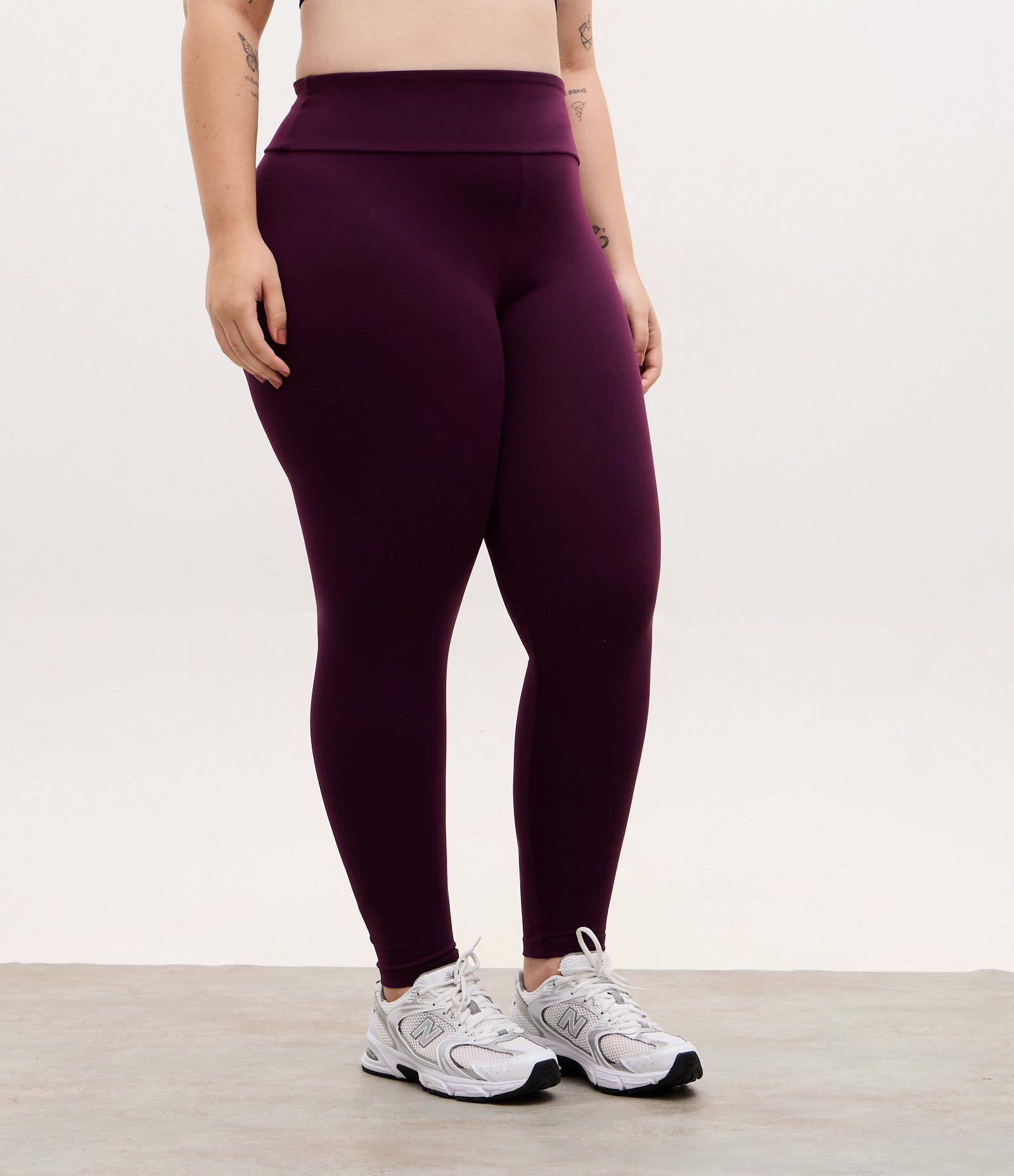 Calça Legging Esportiva em Poliamida com Cós Alto Roxo 5