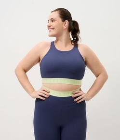 Top Esportivo Dry Nadador com Faixa Contrastante Curve & Plus Size