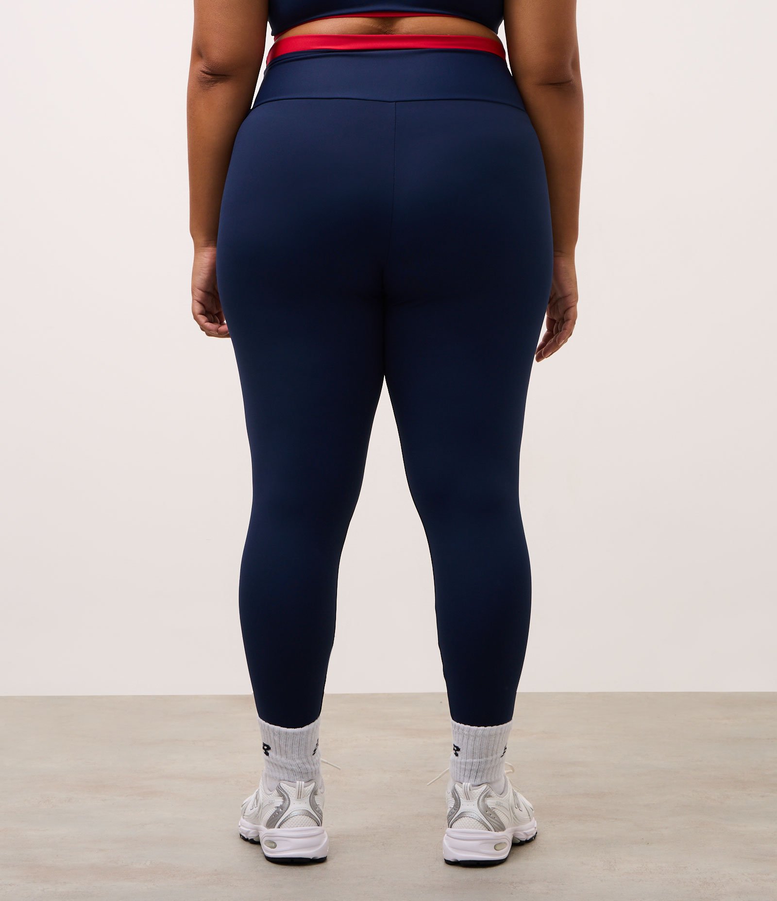 Calça Legging Esportiva com Cós Contrastante Azul/Laranja 8