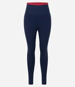 Calça Legging Esportiva com Cós Contrastante