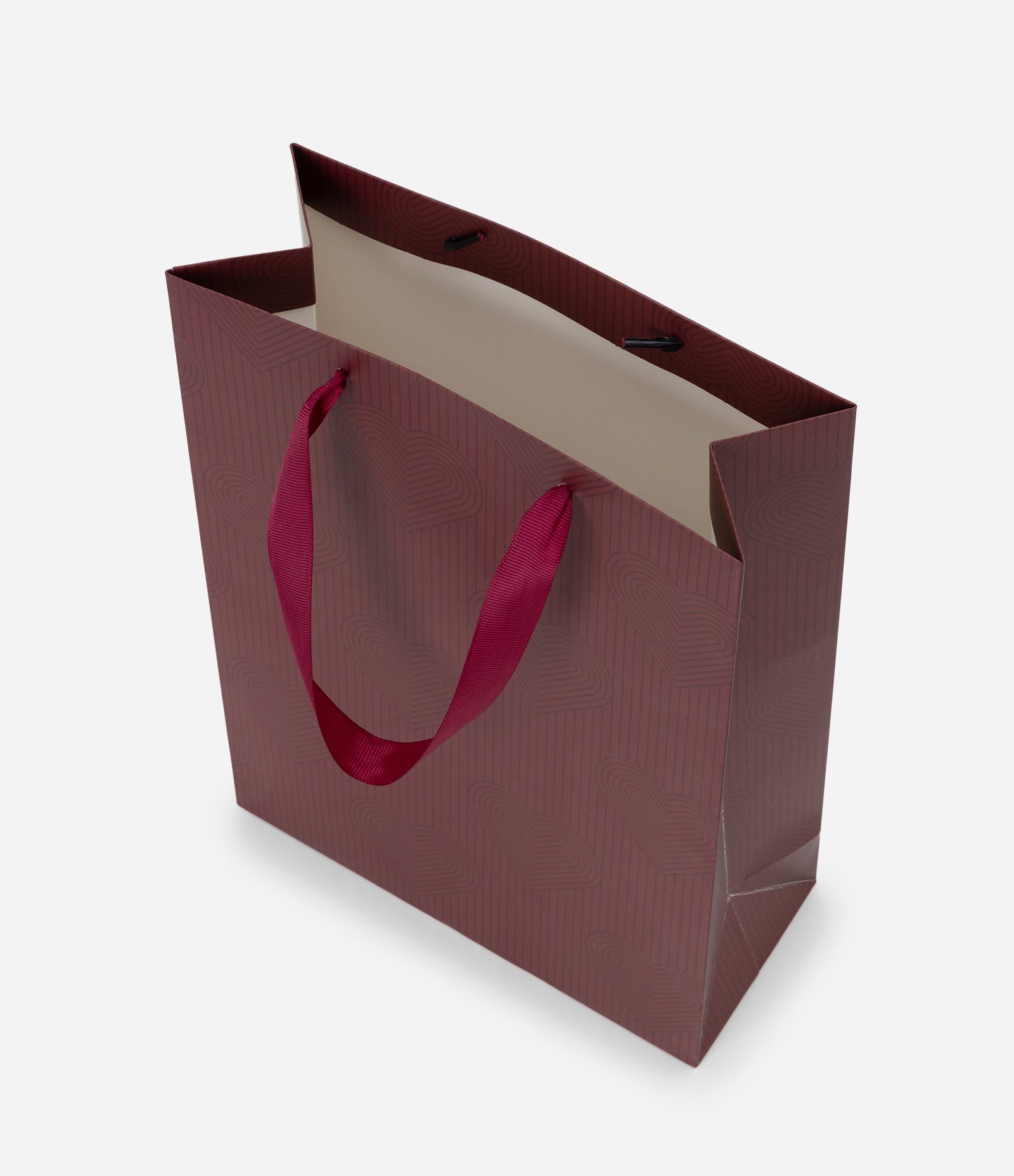 Sacola Pequena com Estampa de Corações Vermelho 3