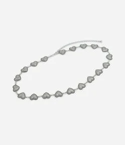 Cinto Metal Texturizado com Corações Curve & Plus Size