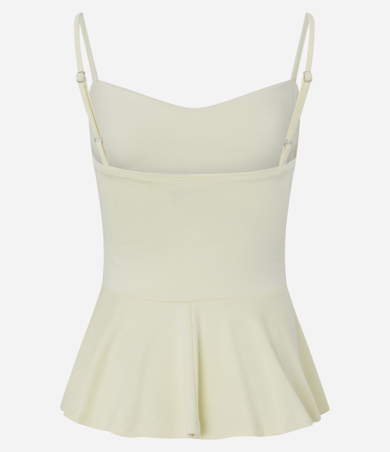 Blusa Peplum em Ponto Roma com Alça Fina Regulável Amarelo 6
