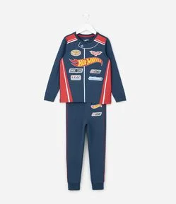 Pijama Infantil Estilo Uniforme Hot Wheels – Tam 3 a 10 Anos