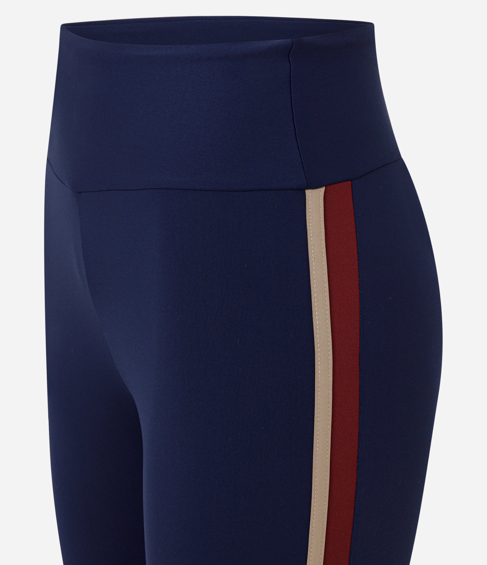 Calça Legging Esportiva em Microfibra com Recorte Contrastante Azul 6