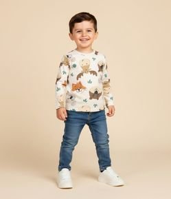 Camiseta Infantil com Estampa de Animais – Tam 1 a 5/6 Anos