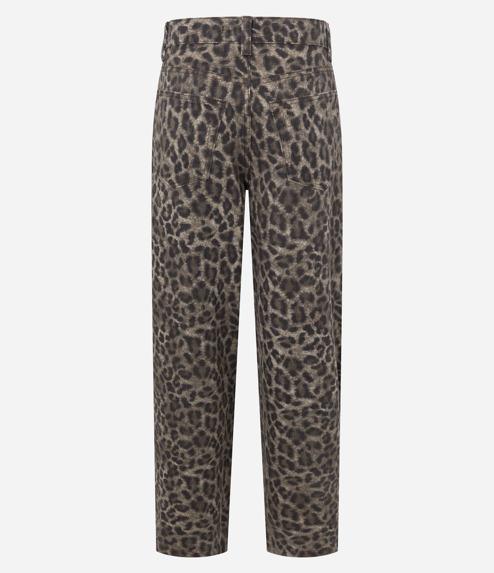 Calça Baggy em Sarja com Cintura Média e Estampa Animal Print Marrom 7