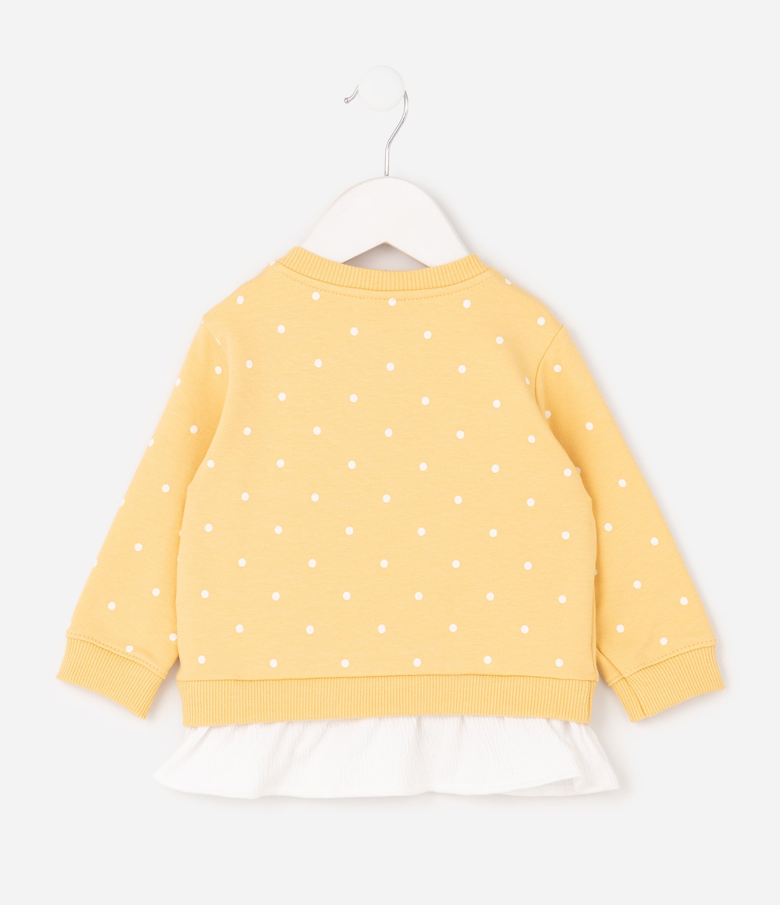 Conjunto Infantil Casaco e Calça com Abelhinhas e Poá – Tam RN a 18 Meses Amarelo 1