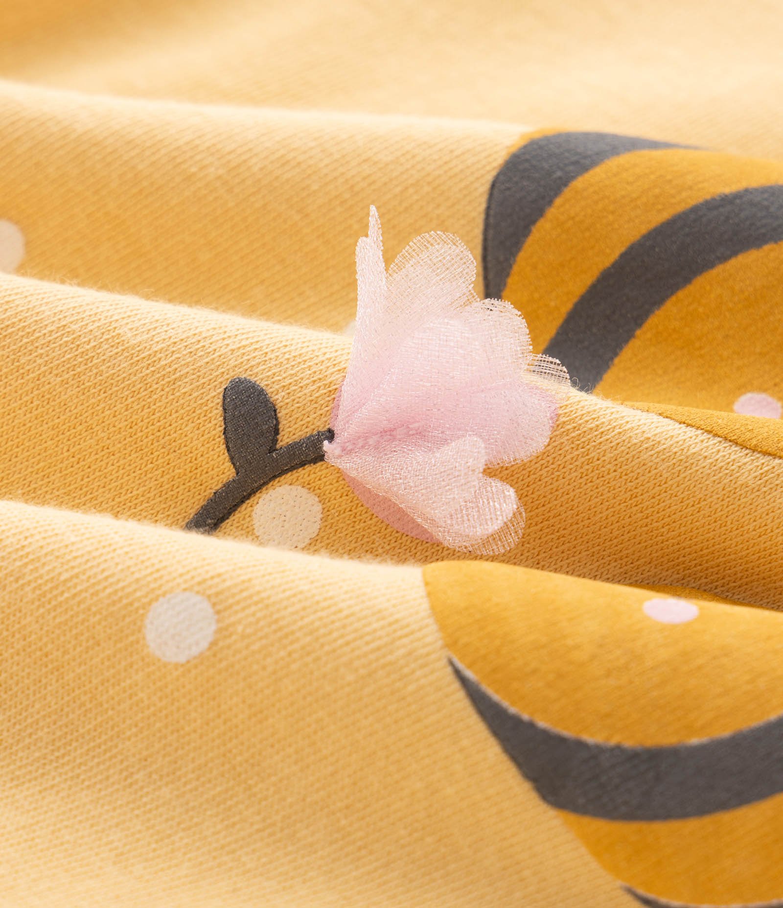 Conjunto Infantil Casaco e Calça com Abelhinhas e Poá – Tam RN a 18 Meses Amarelo 4