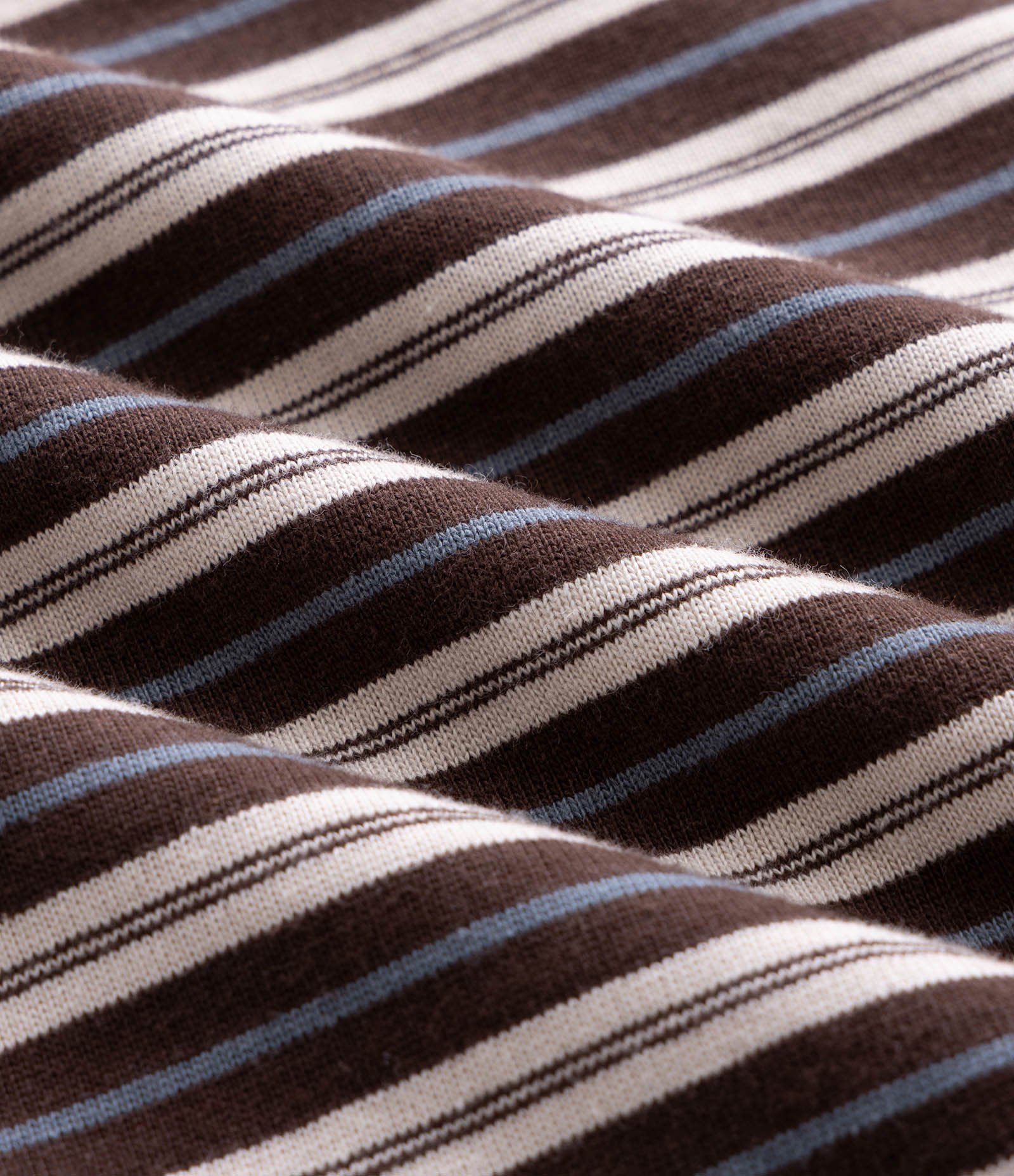 Camiseta Relaxed Manga Curta em Algodão Listrada com Gola Polo Marrom 6
