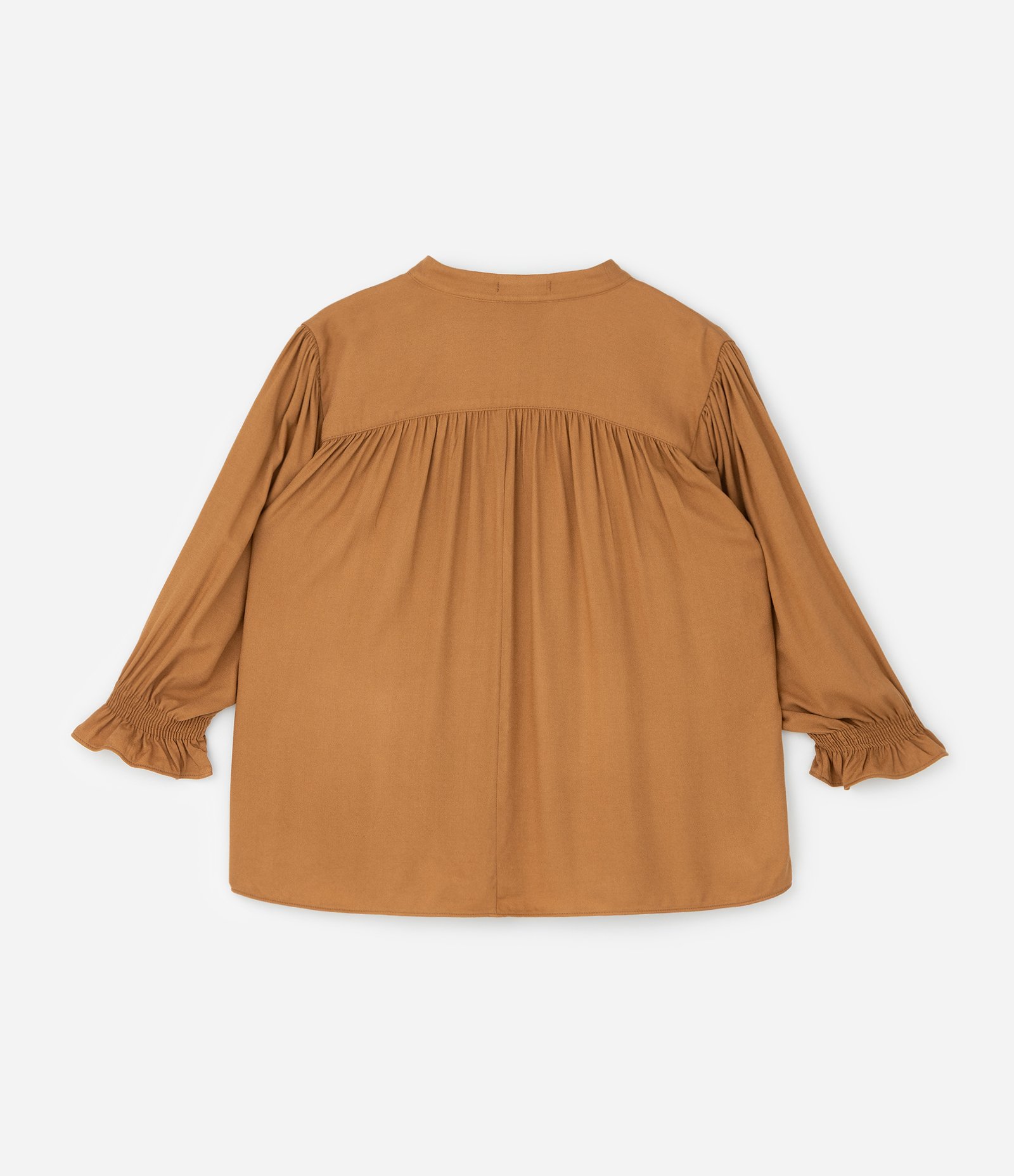 Blusa Manga 3/4 em Crepe com Amarração Curve & Plus Size Marrom 2