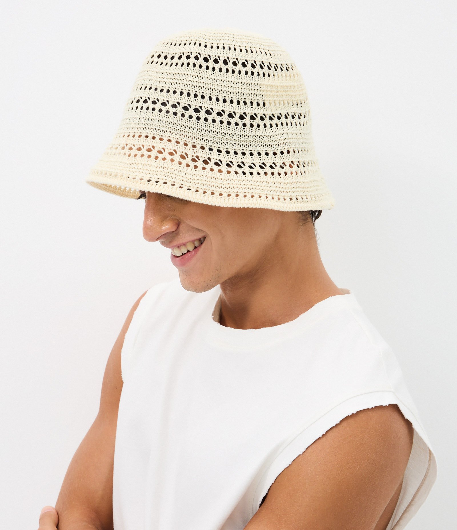 Chapéu Bucket Crochê Amarelo 1