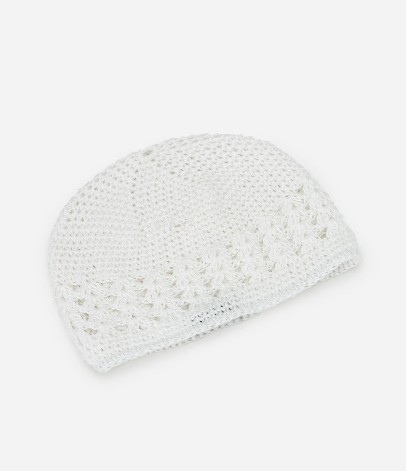 Touca em Crochê com Detalhe Contrastante Vazado Branco 1