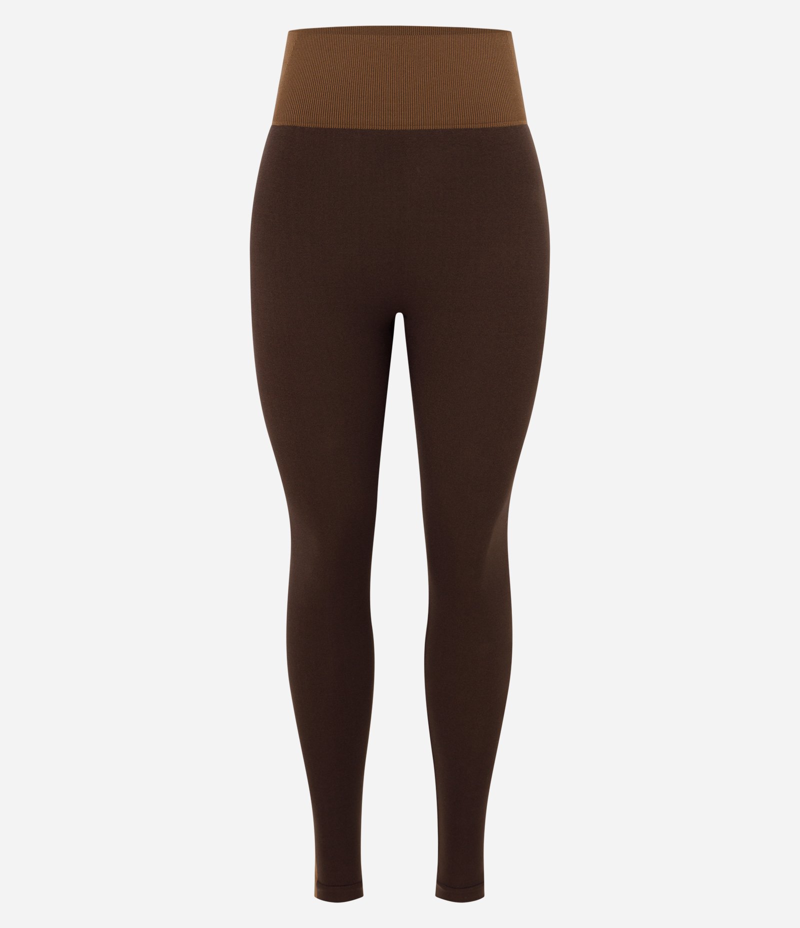 Calça Legging Esportiva em Microfibra com Detalhe Contrastante Marrom 5