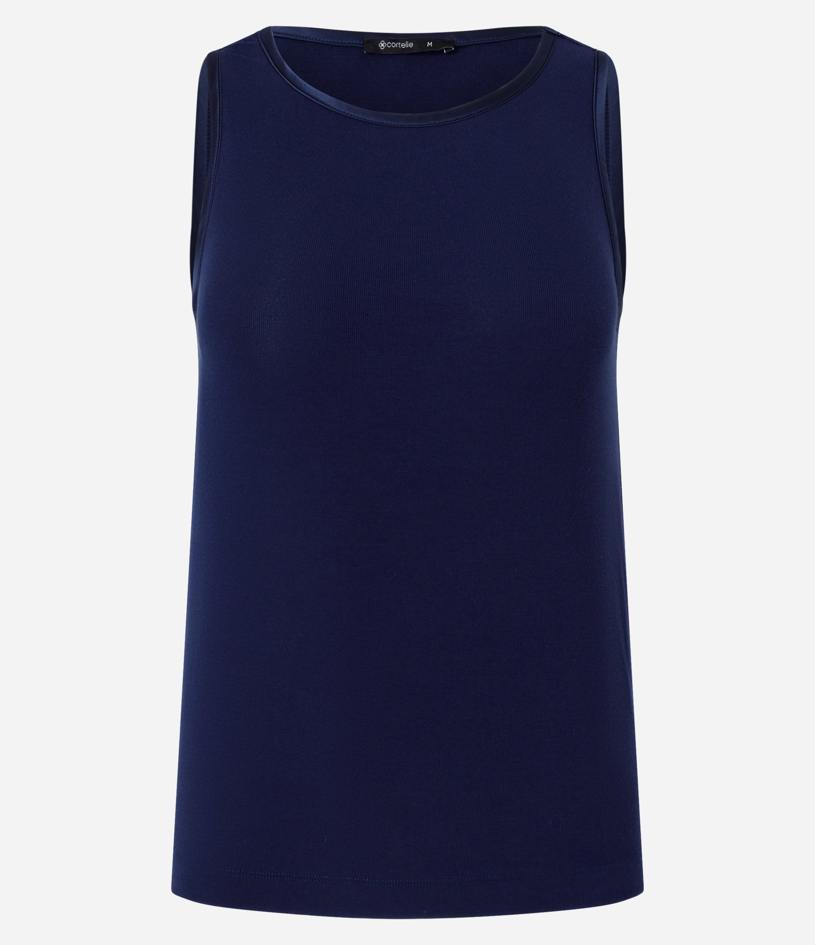 Blusa Básica em Viscose com Gola Redonda Azul 1