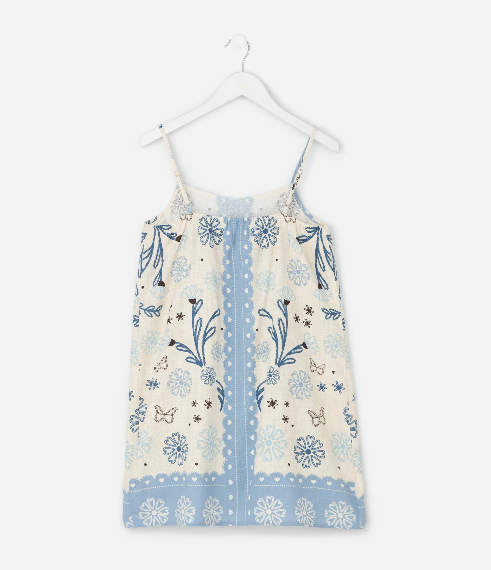 Vestido de Viscolinho Floral com Alcinhas - Tam 5 a 14 Anos Bege 2