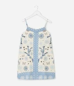 Vestido de Viscolinho Floral com Alcinhas - Tam 5 a 14 Anos