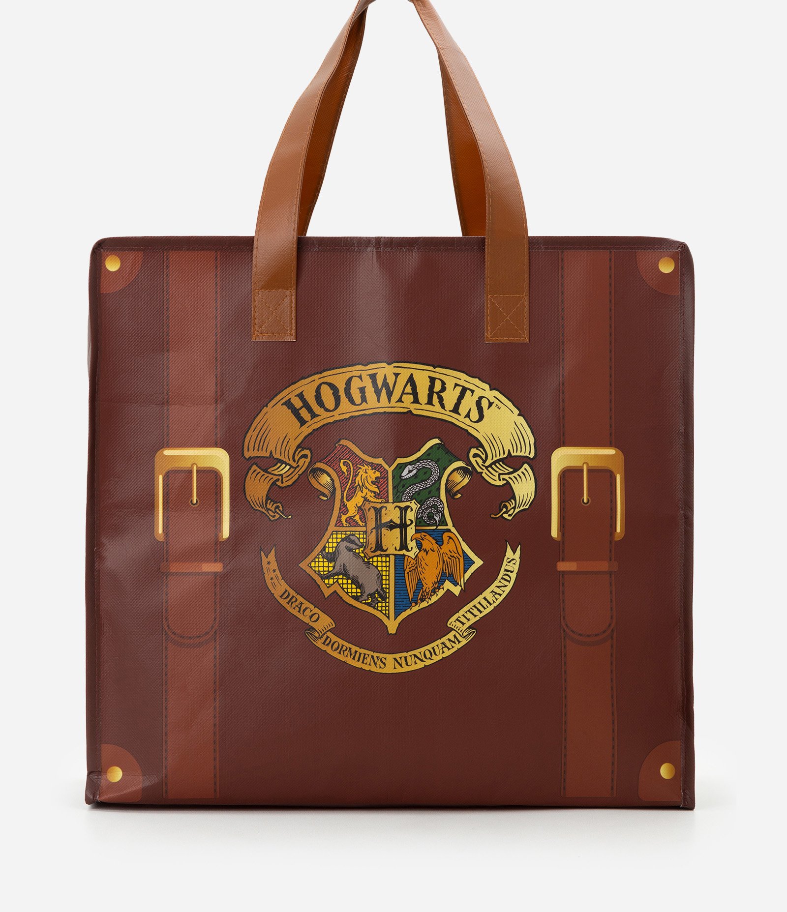 Sacola em Plástico com Estampa Temática Harry Potter Marrom 3