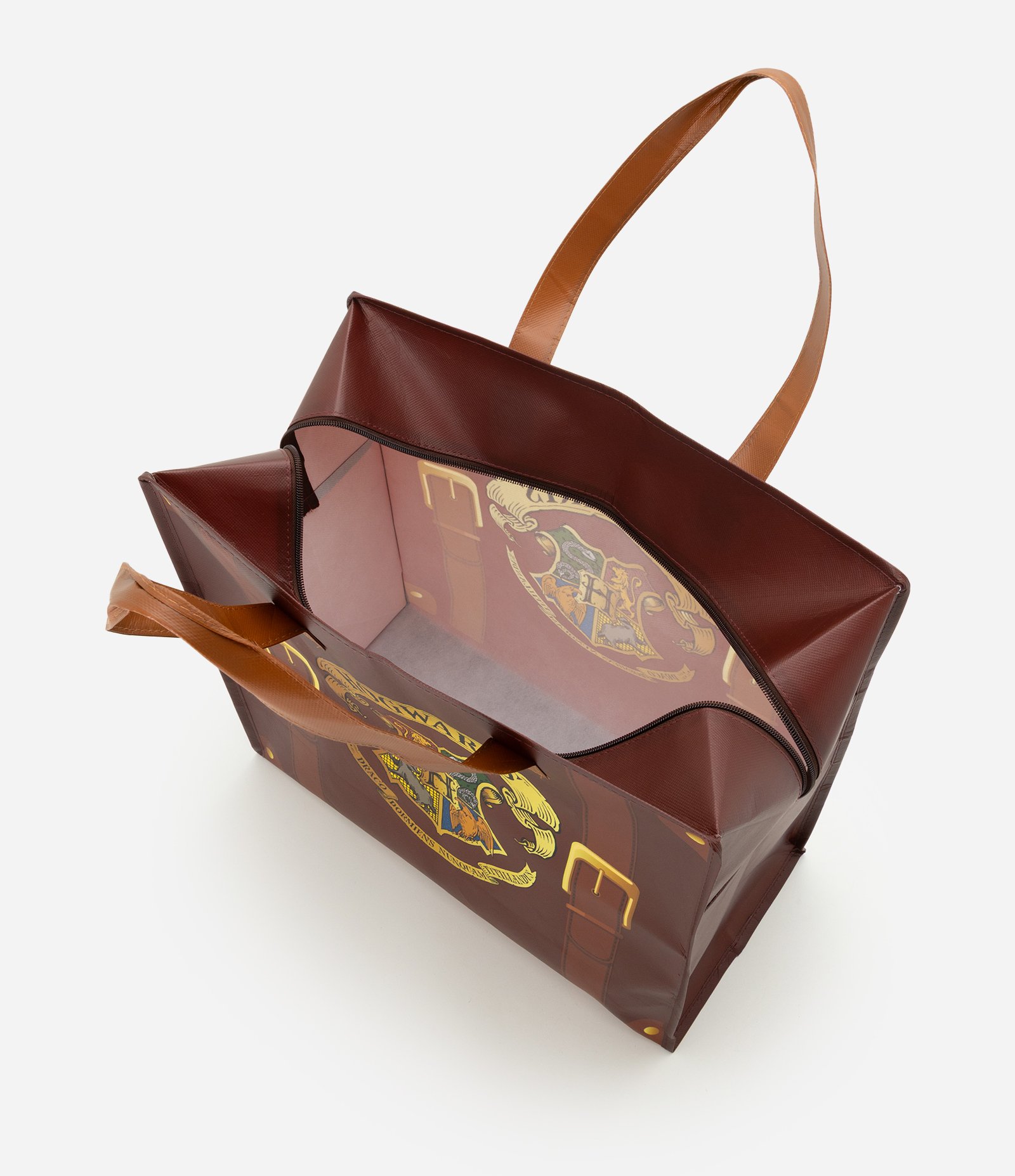 Sacola em Plástico com Estampa Temática Harry Potter Marrom 4