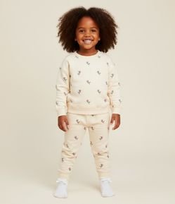 Conjunto Infantil em Moletom com Estampa Flores - 1 a 6 anos