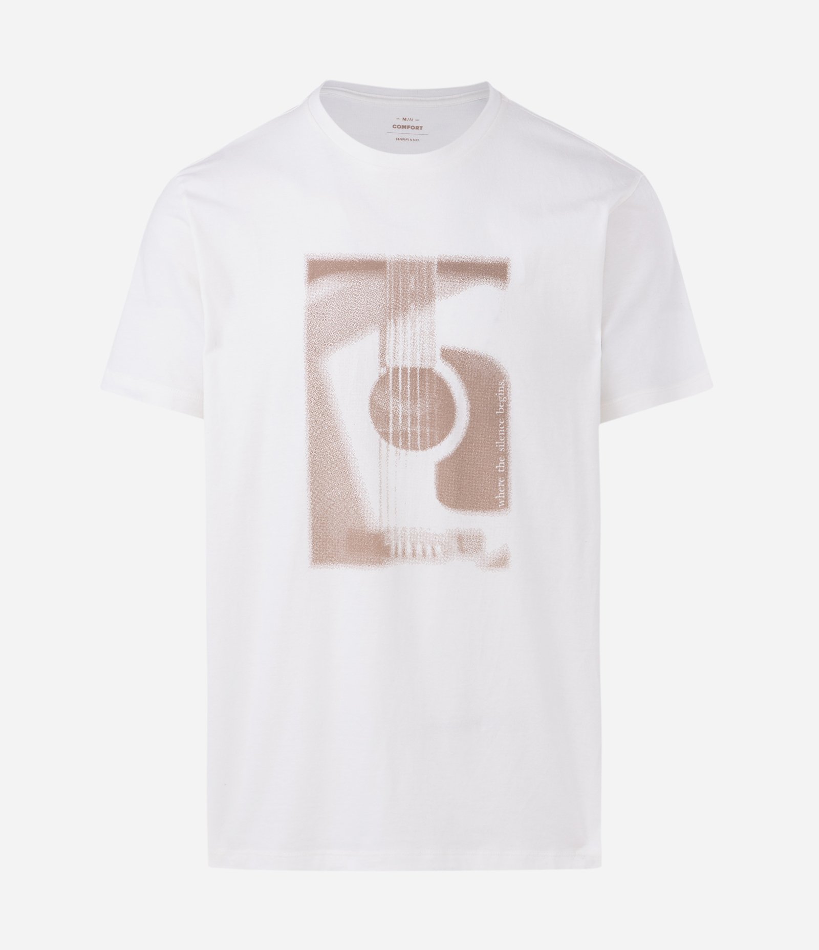 Camiseta em Algodão com Estampa de Guitarra Off White 1