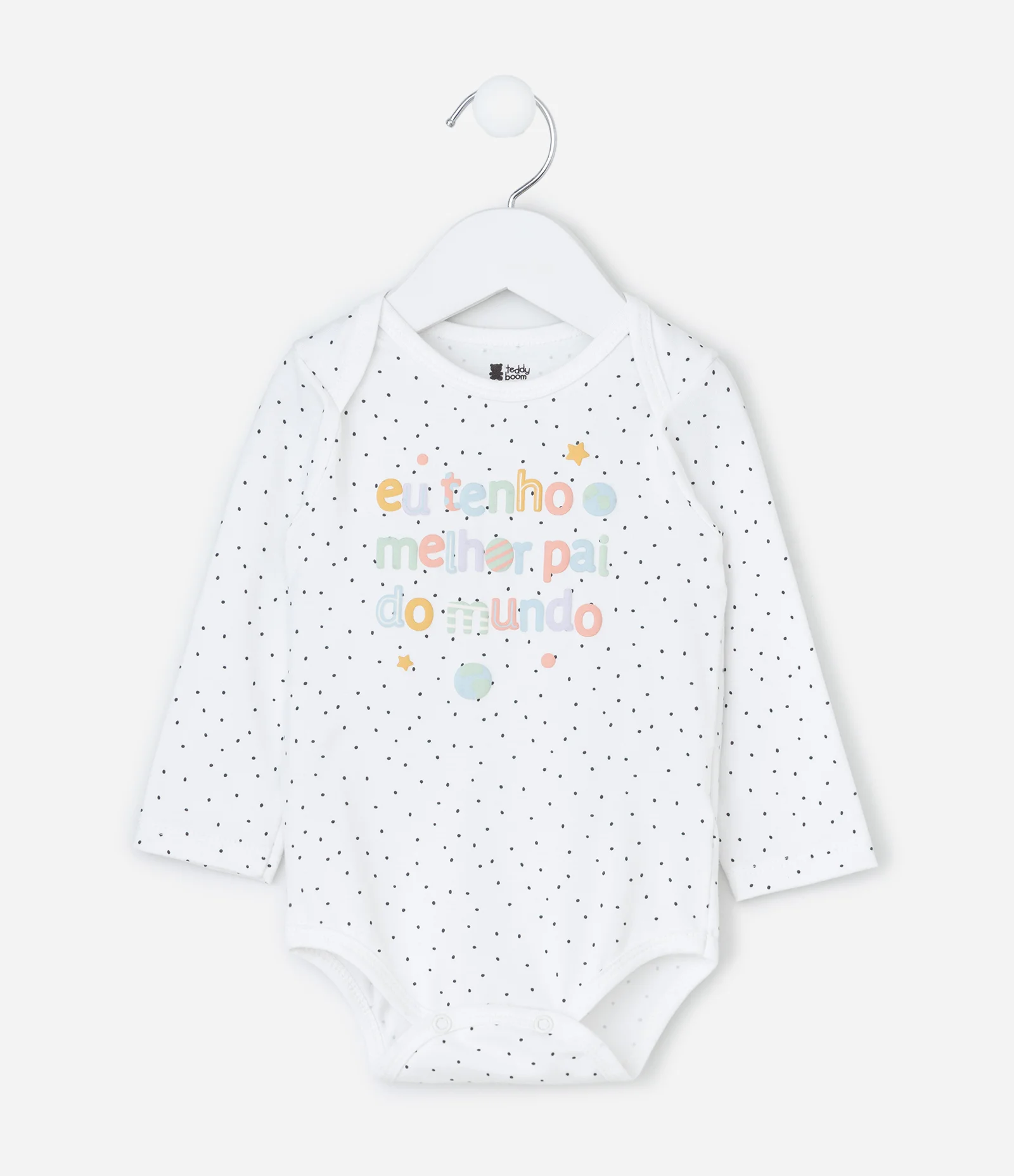 Body Infantil com Lettering Melhor Pai do Mundo – Tam RN a 18 Meses Branco 1