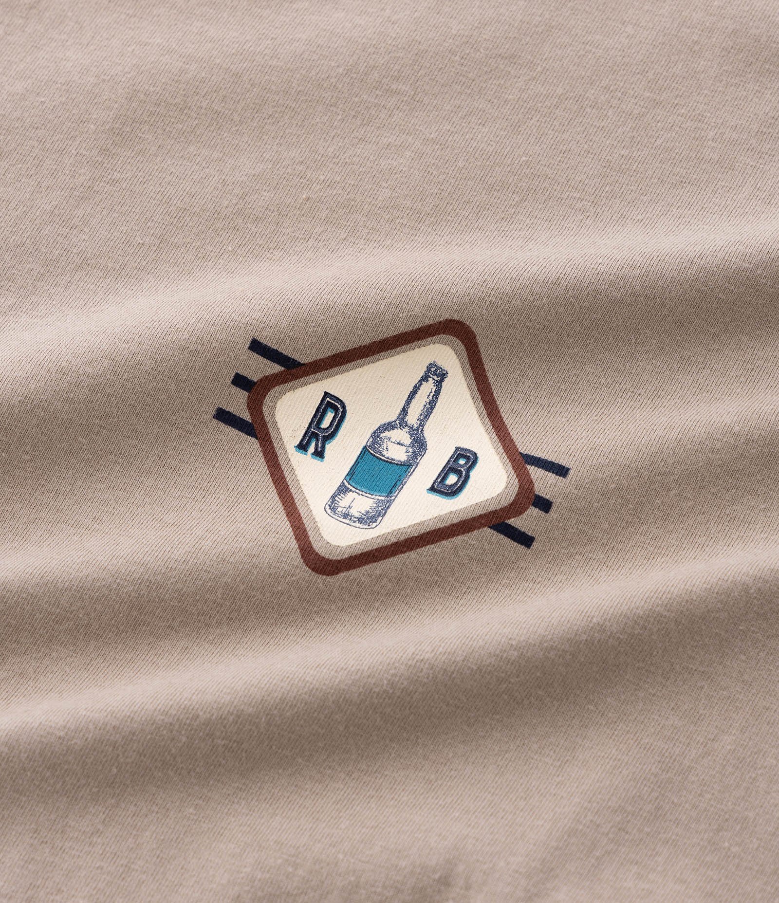 Camiseta em Algodão com Estampa e Manga Curta Bege 4