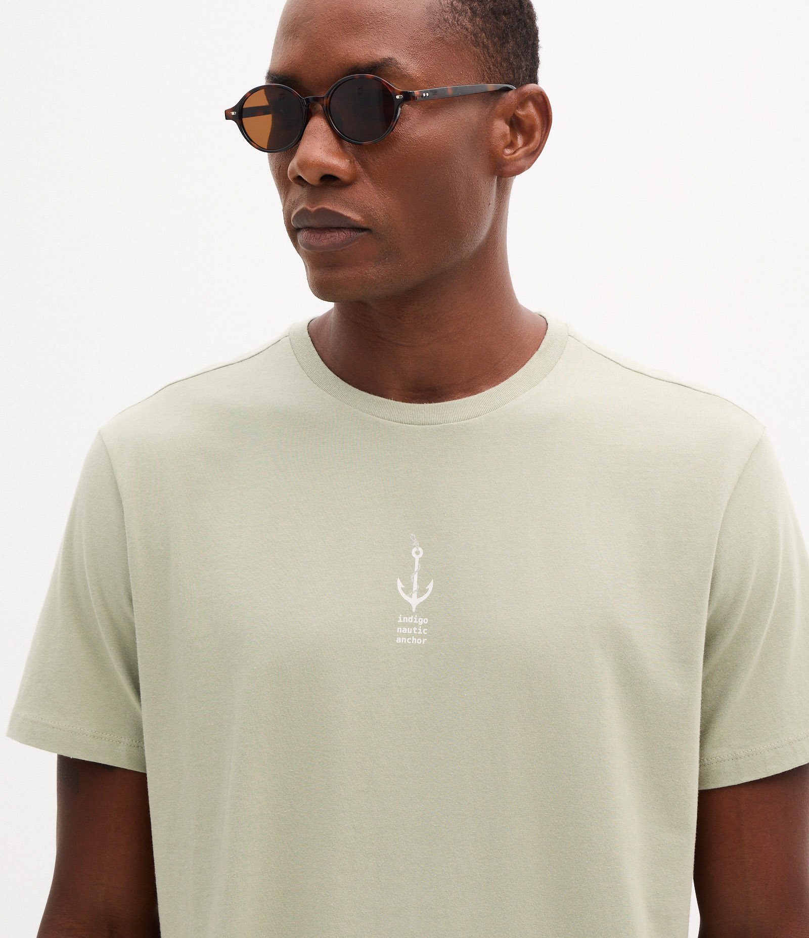 Camiseta Regular em Algodão com Estampa Náutica Âncora Verde 3