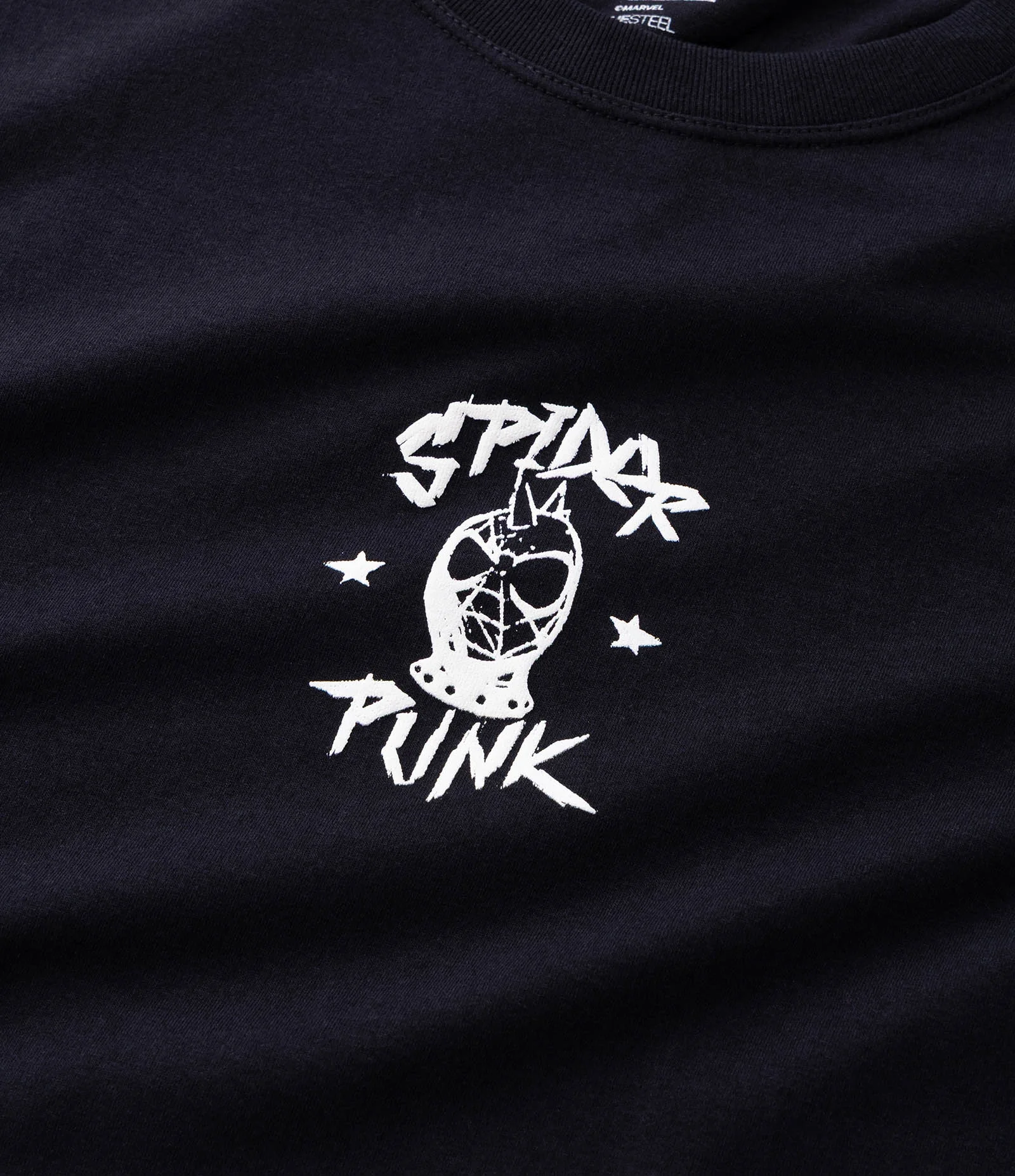 Camiseta Manga Curta em Algodão Homem Aranha Punk Preto 9