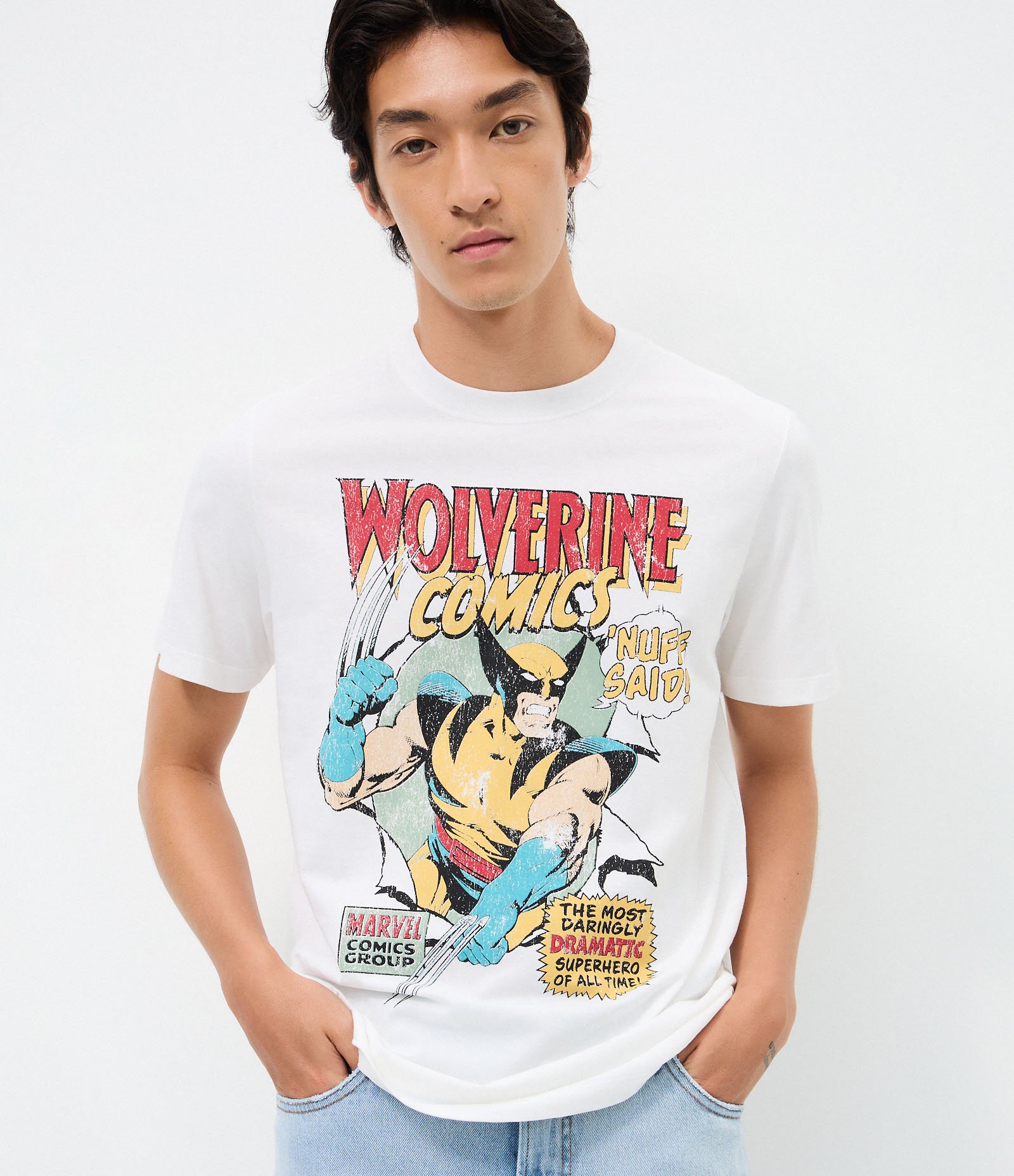 Camiseta Manga Curta em Algodão Wolverine Comics Branco 1