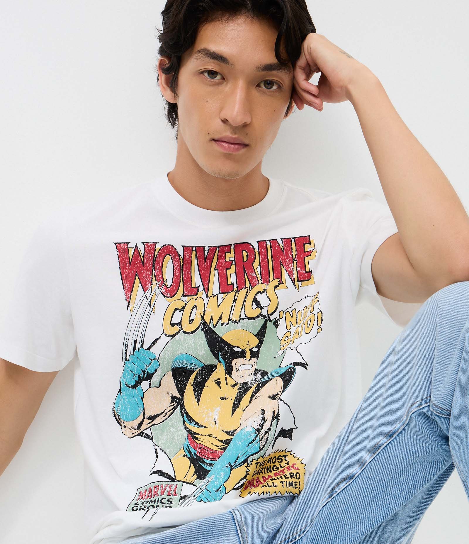 Camiseta Manga Curta em Algodão Wolverine Comics Branco 3