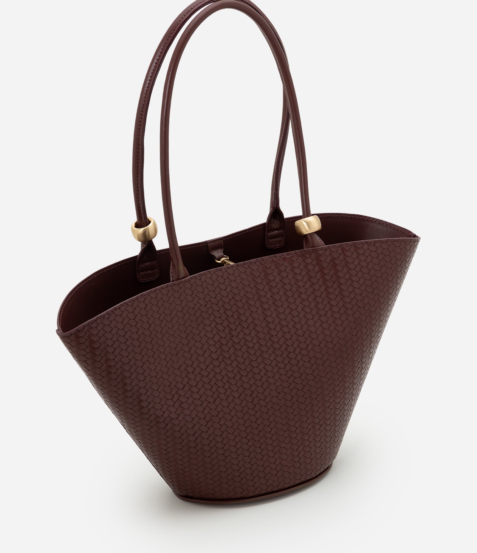 Bolsa Shopper Média Estruturada com Textura Vinho 2