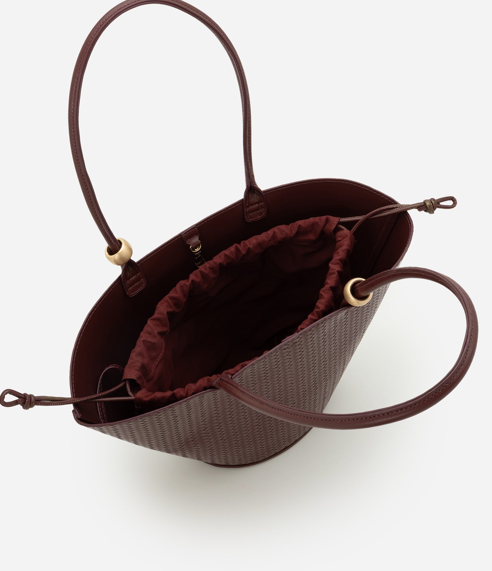 Bolsa Shopper Média Estruturada com Textura Vinho 6