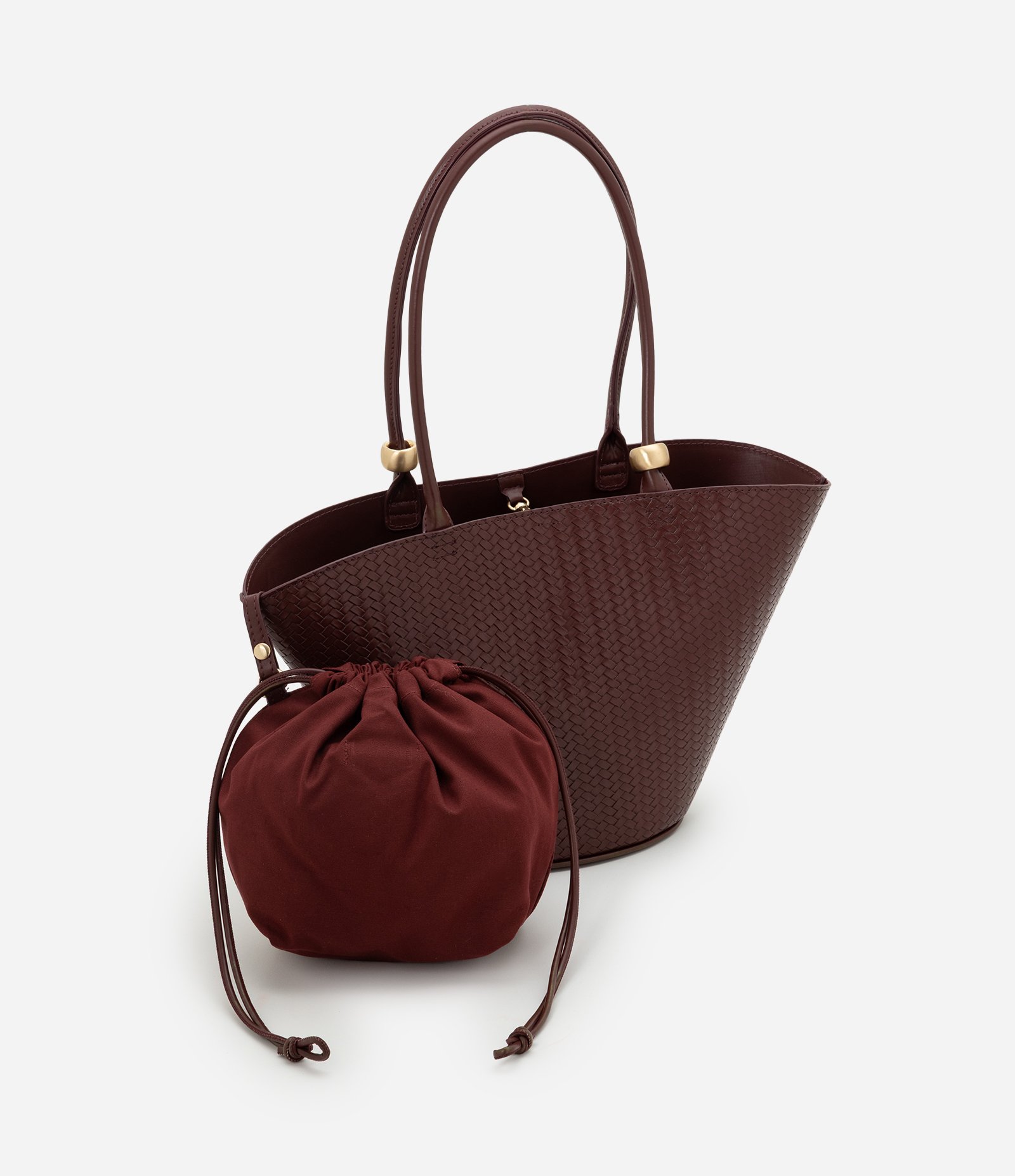 Bolsa Shopper Média Estruturada com Textura Vinho 7