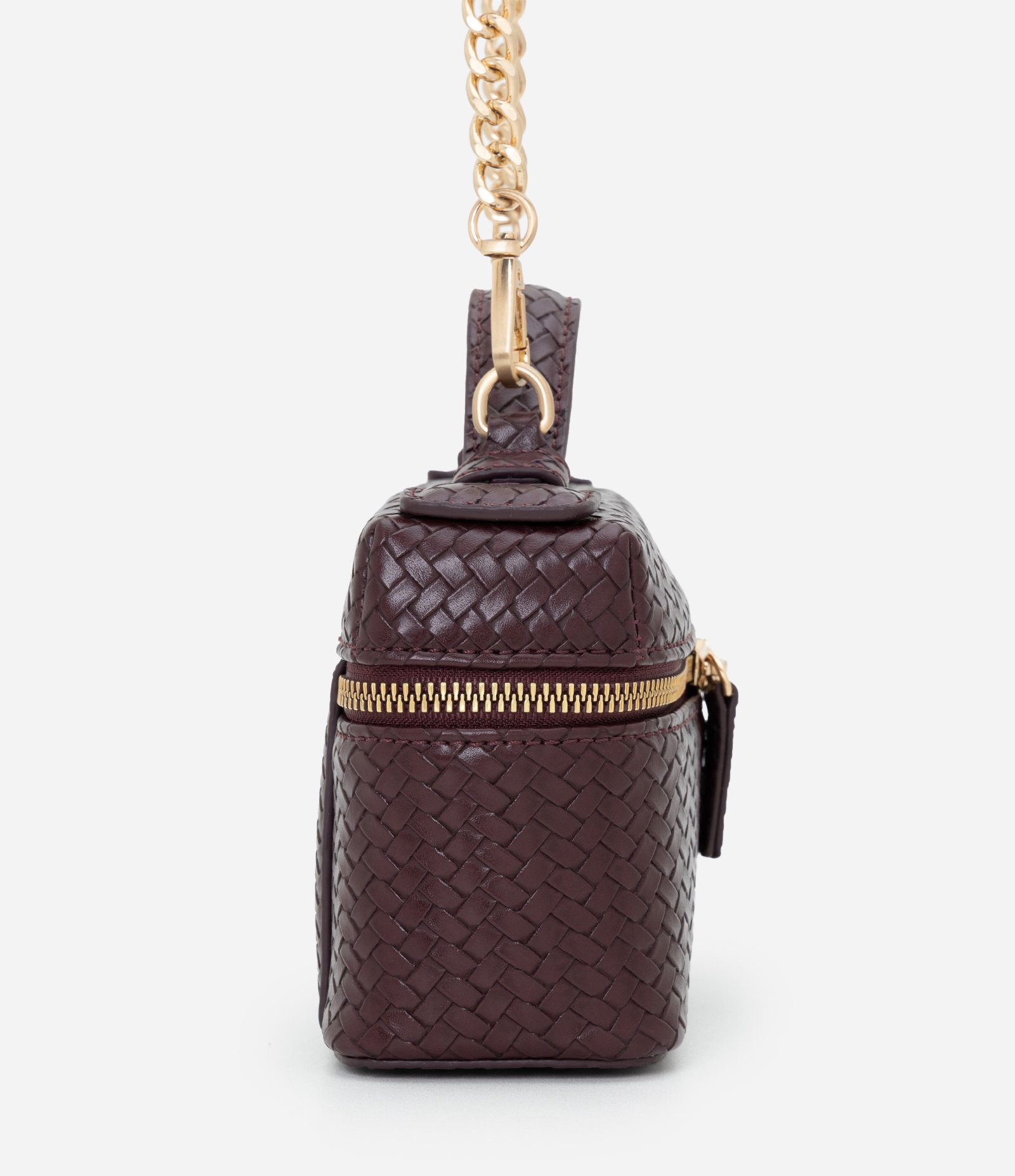 Bolsa Baú Pequena em PU com Corrente Removível Marrom 3