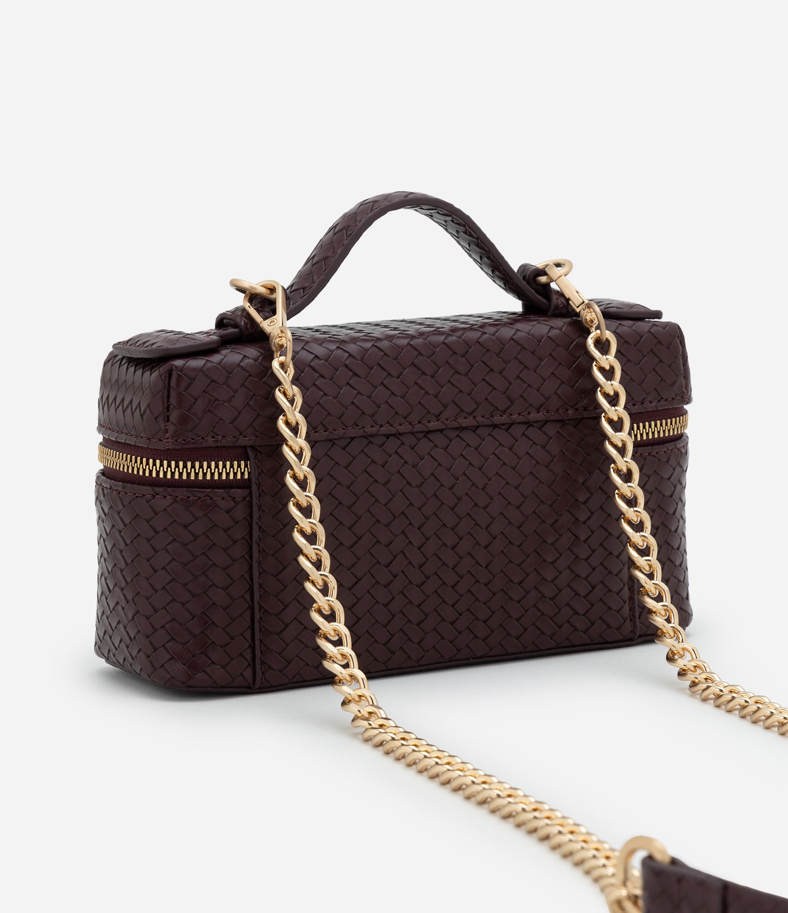 Bolsa Baú Pequena em PU com Corrente Removível Marrom 6