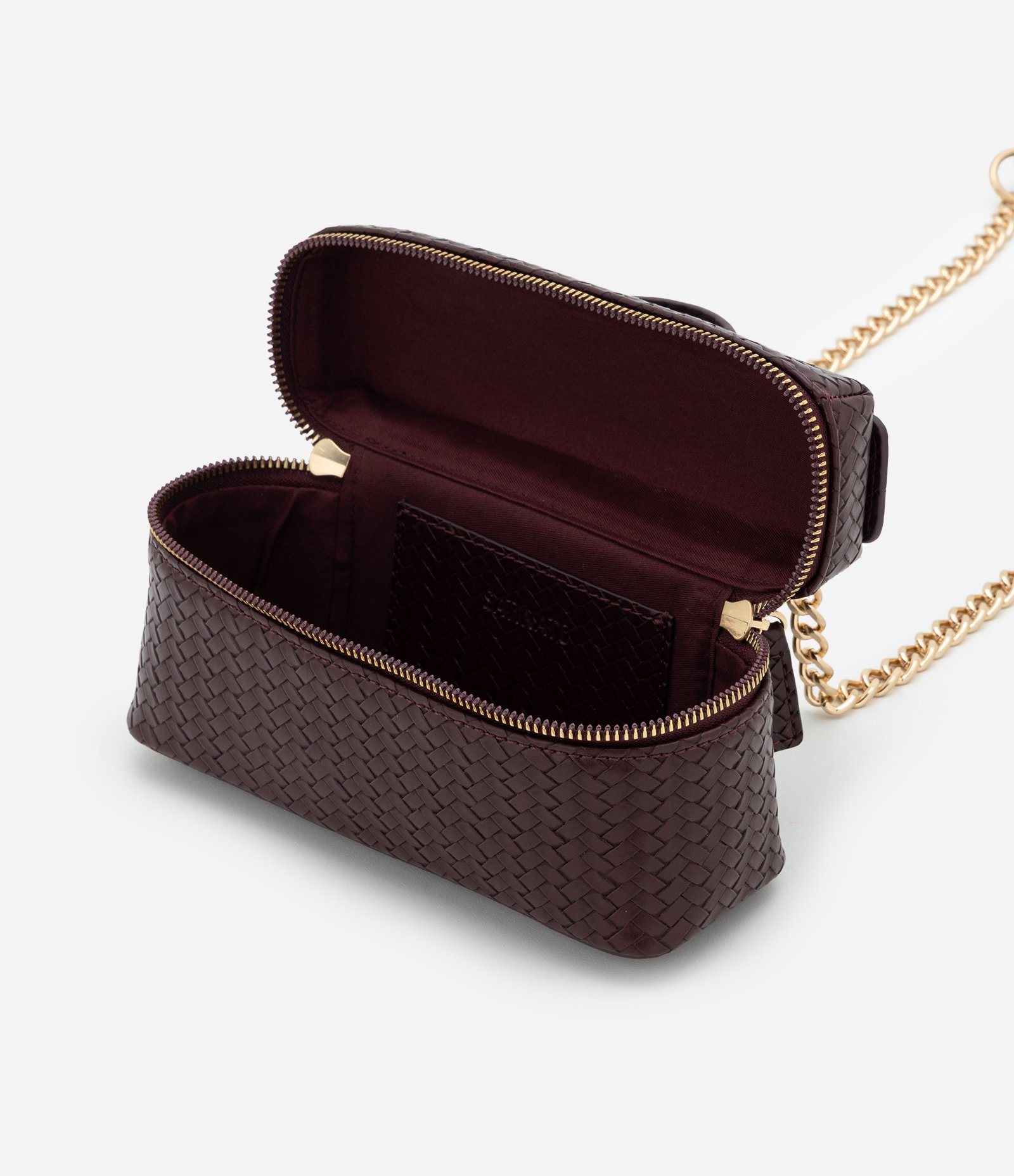 Bolsa Baú Pequena em PU com Corrente Removível Marrom 7