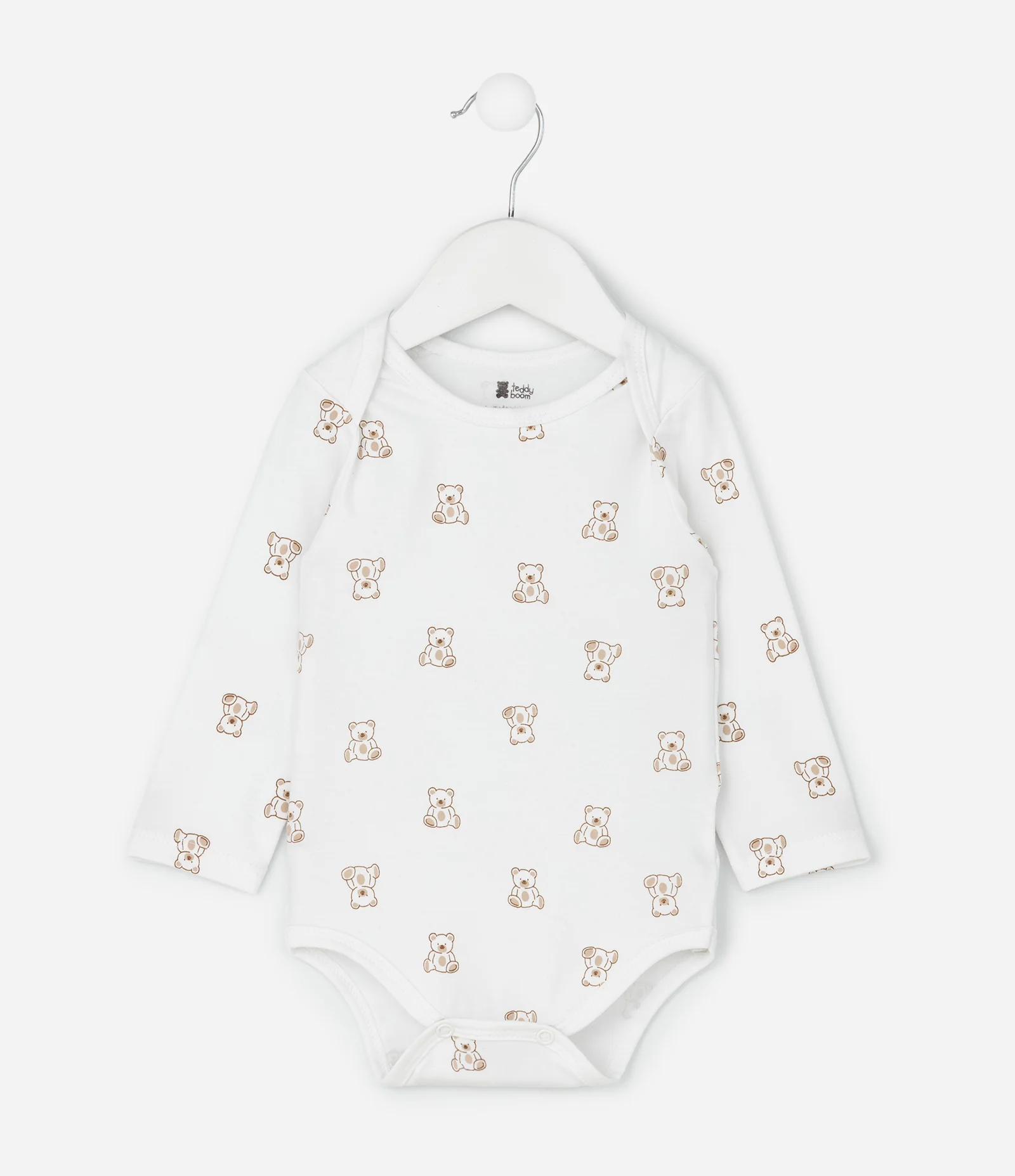Body Infantil Manga Longa com Estampa Ursos – Tam RN a 18 Meses Branco 1