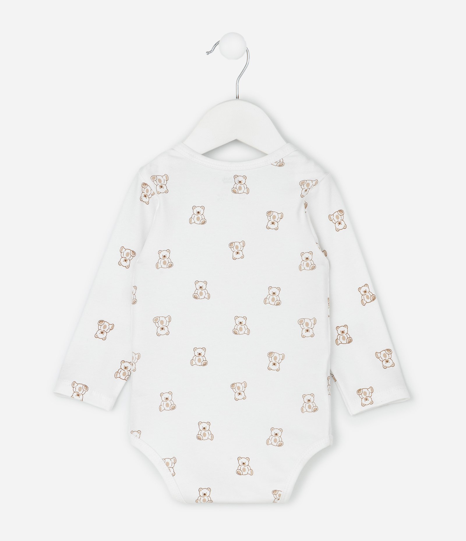 Body Infantil Manga Longa com Estampa Ursos – Tam RN a 18 Meses Branco 2