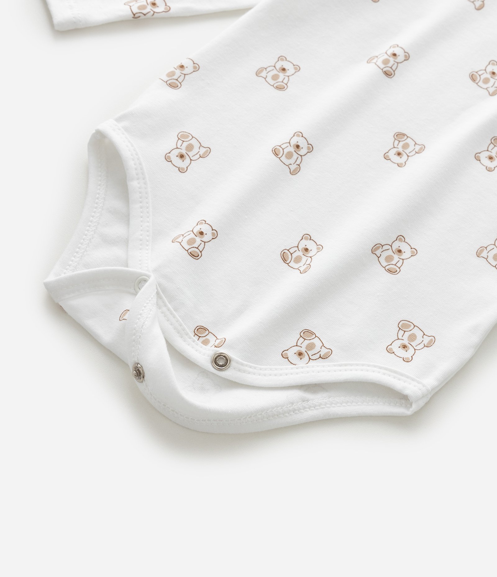 Body Infantil Manga Longa com Estampa Ursos – Tam RN a 18 Meses Branco 5