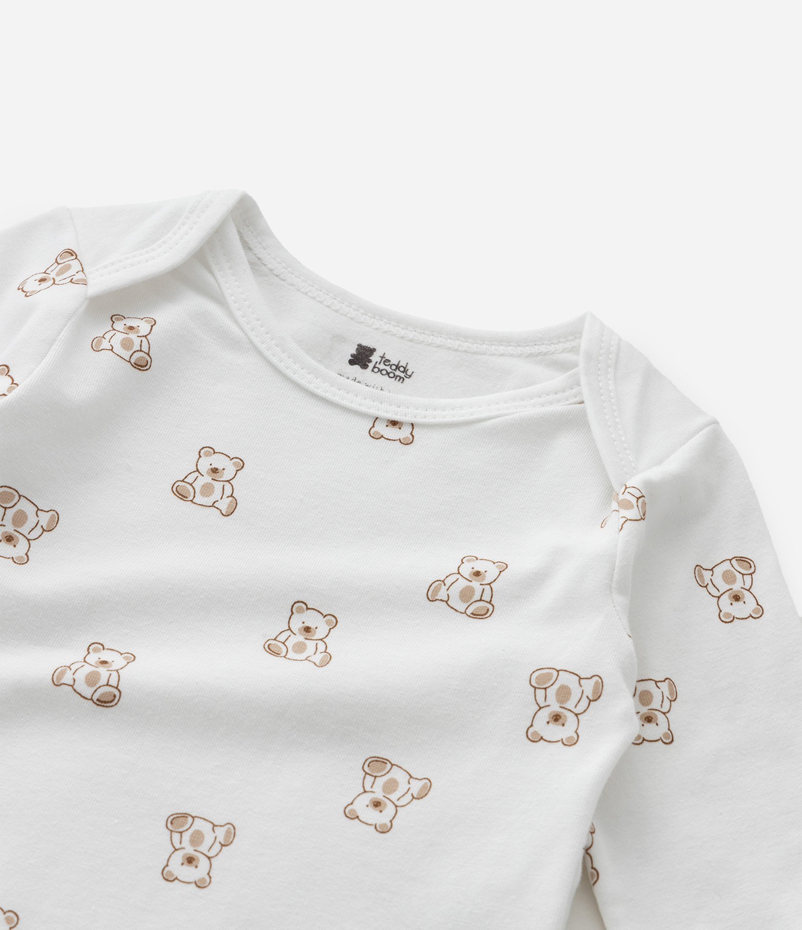 Body Infantil Manga Longa com Estampa Ursos – Tam RN a 18 Meses Branco 6