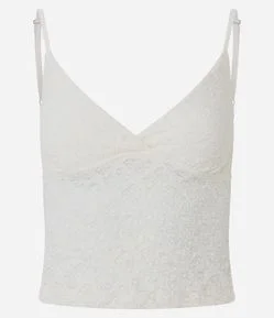 Blusa Regata em Renda Texturizada com Alças Finas