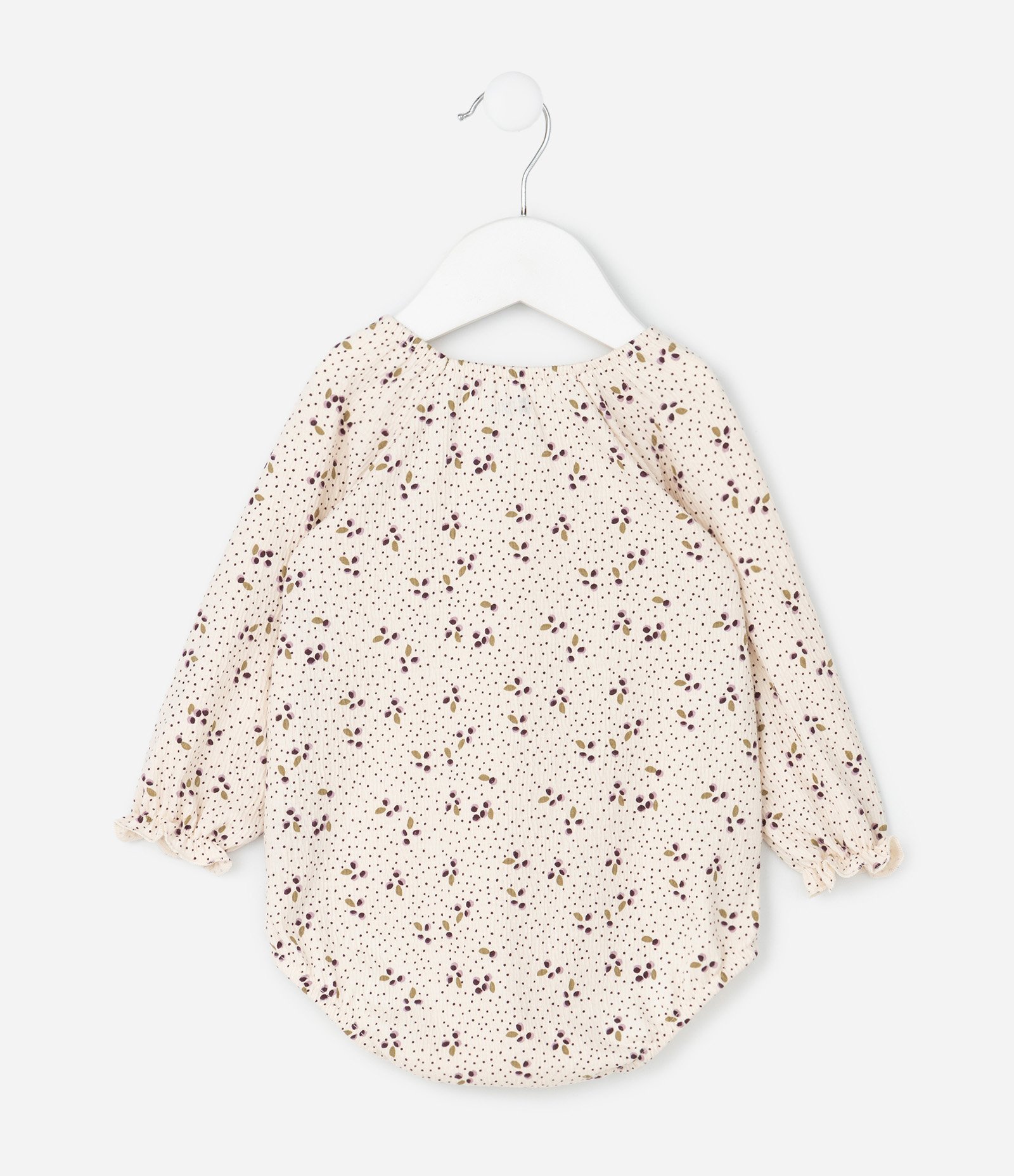 Body Infantil Anarruga Floral Liberty – Tam 0 a 18 Meses Bege Claro 3