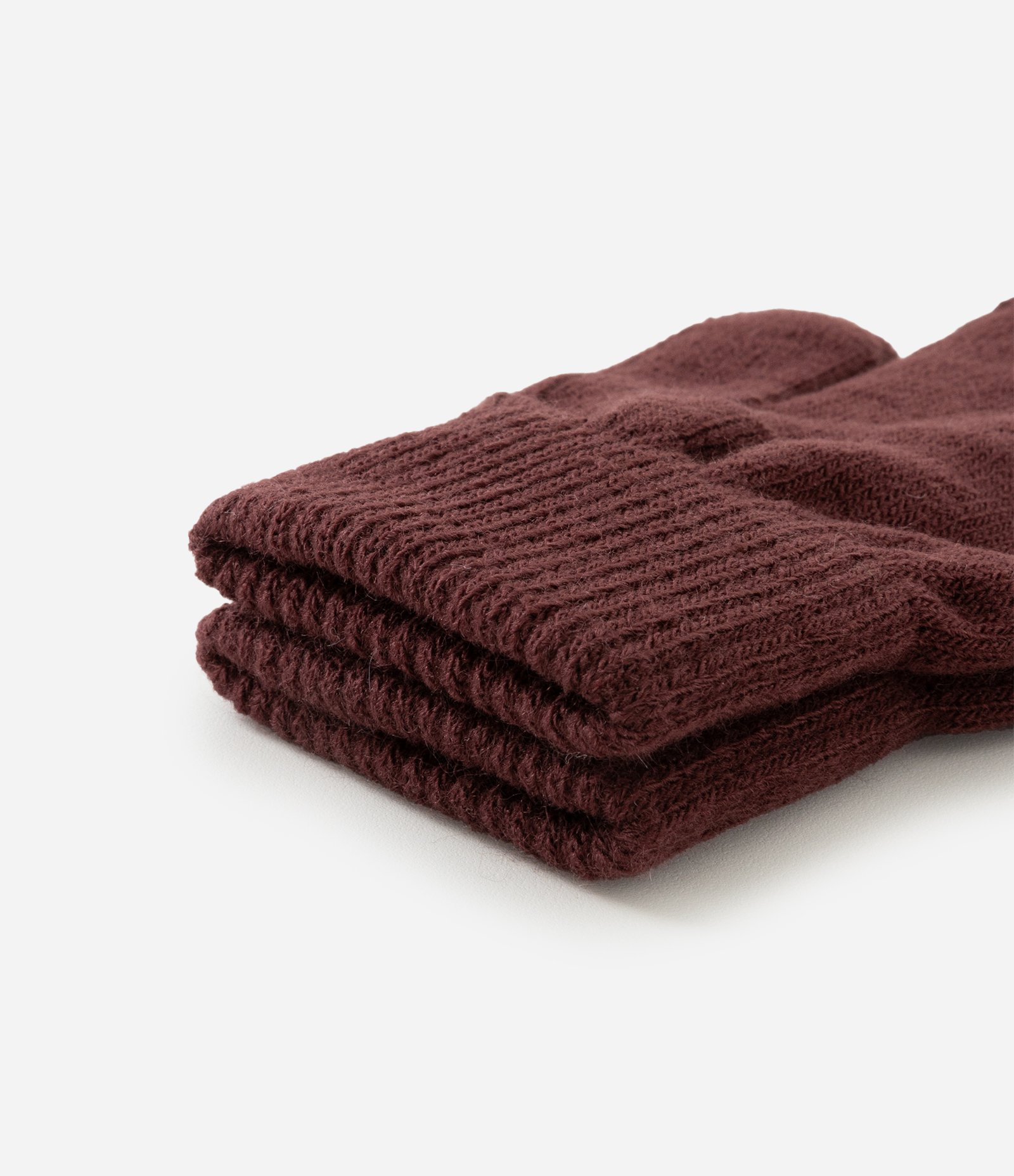 Luva em Tricot com Punho e Textura Marrom 3