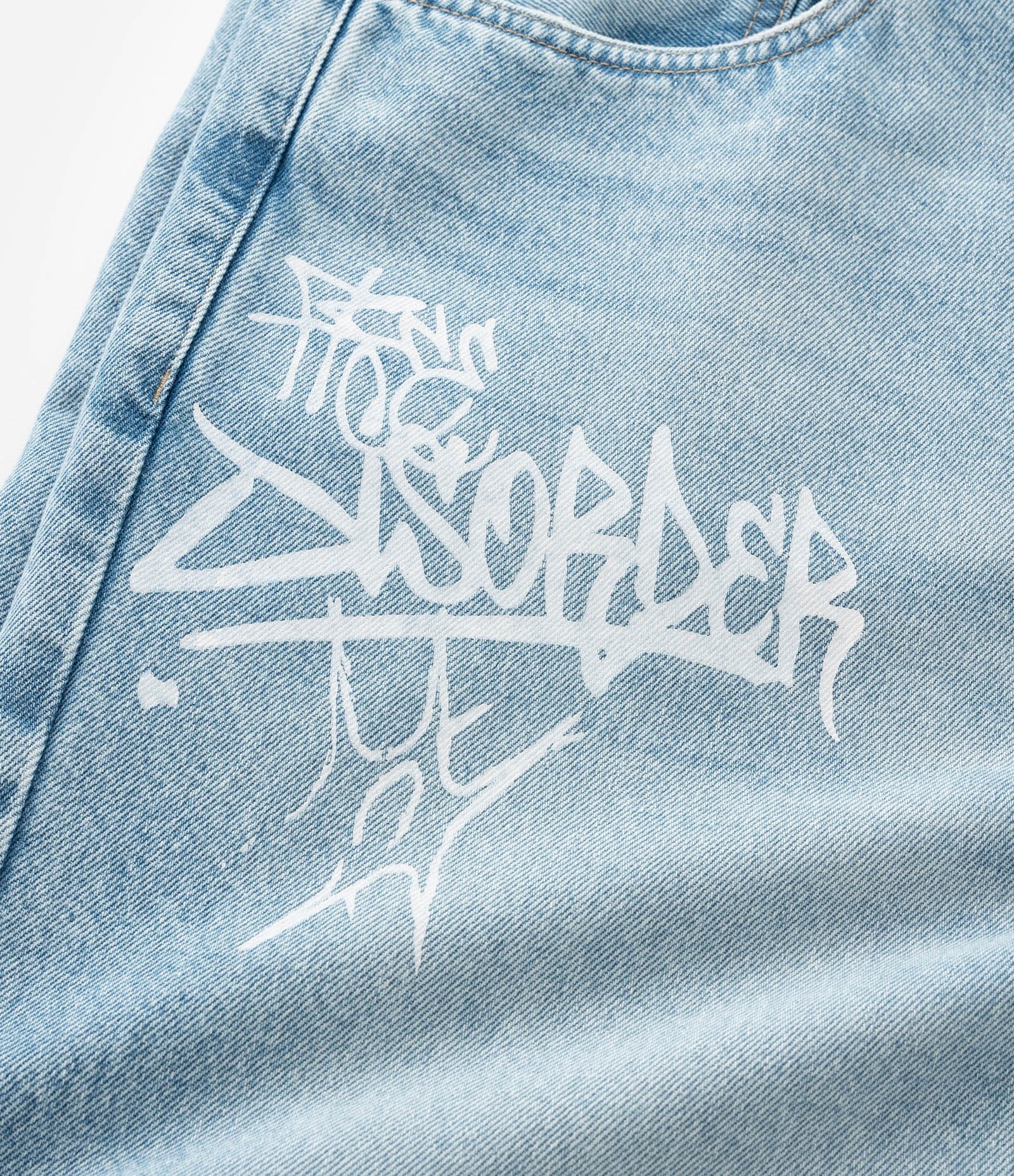 Calça Baggy em Jeans com Lettering Grafite Azul 5