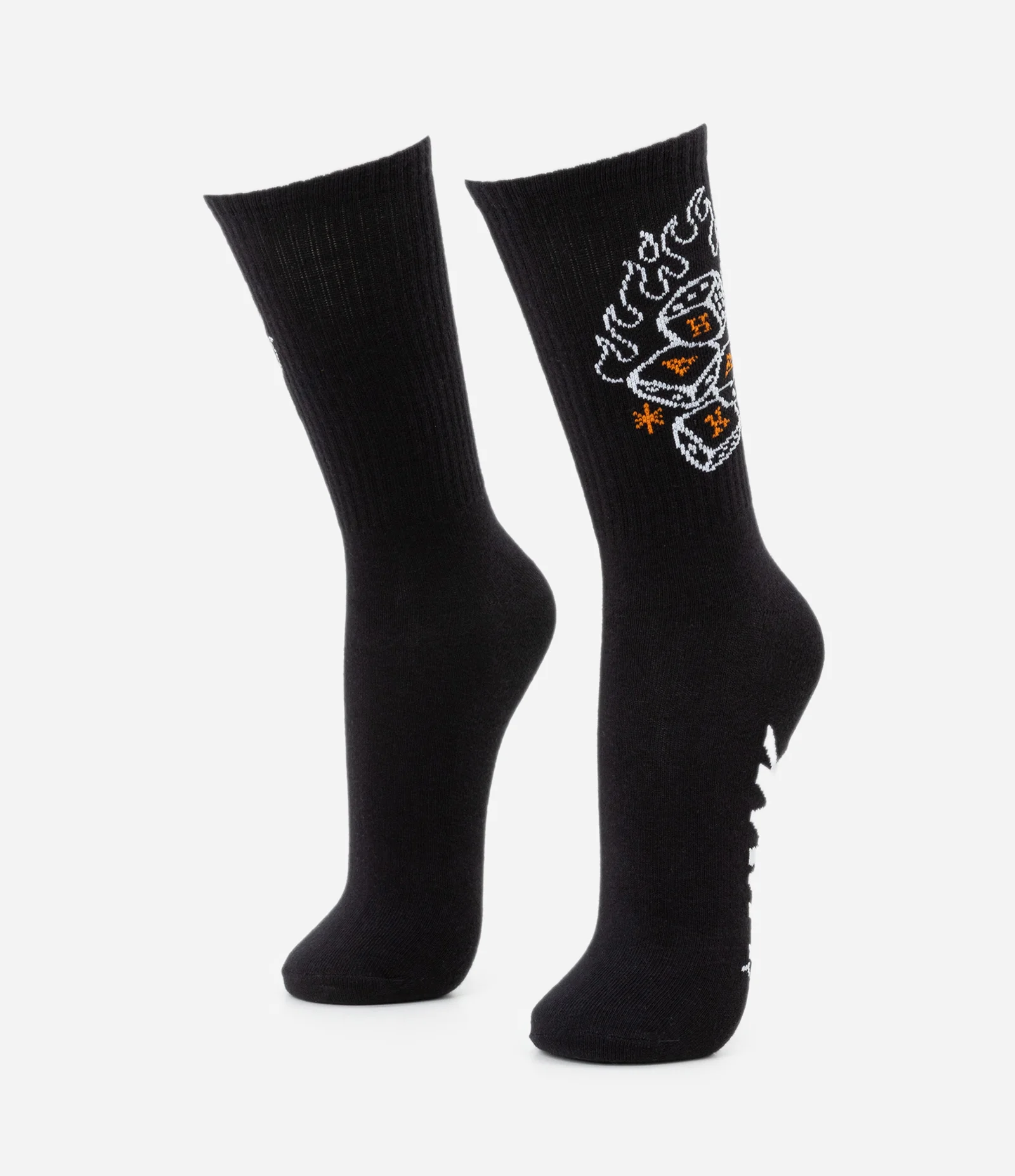 Meia Cano Longo em Algodão com Estampa Tony Hawk Preto 1