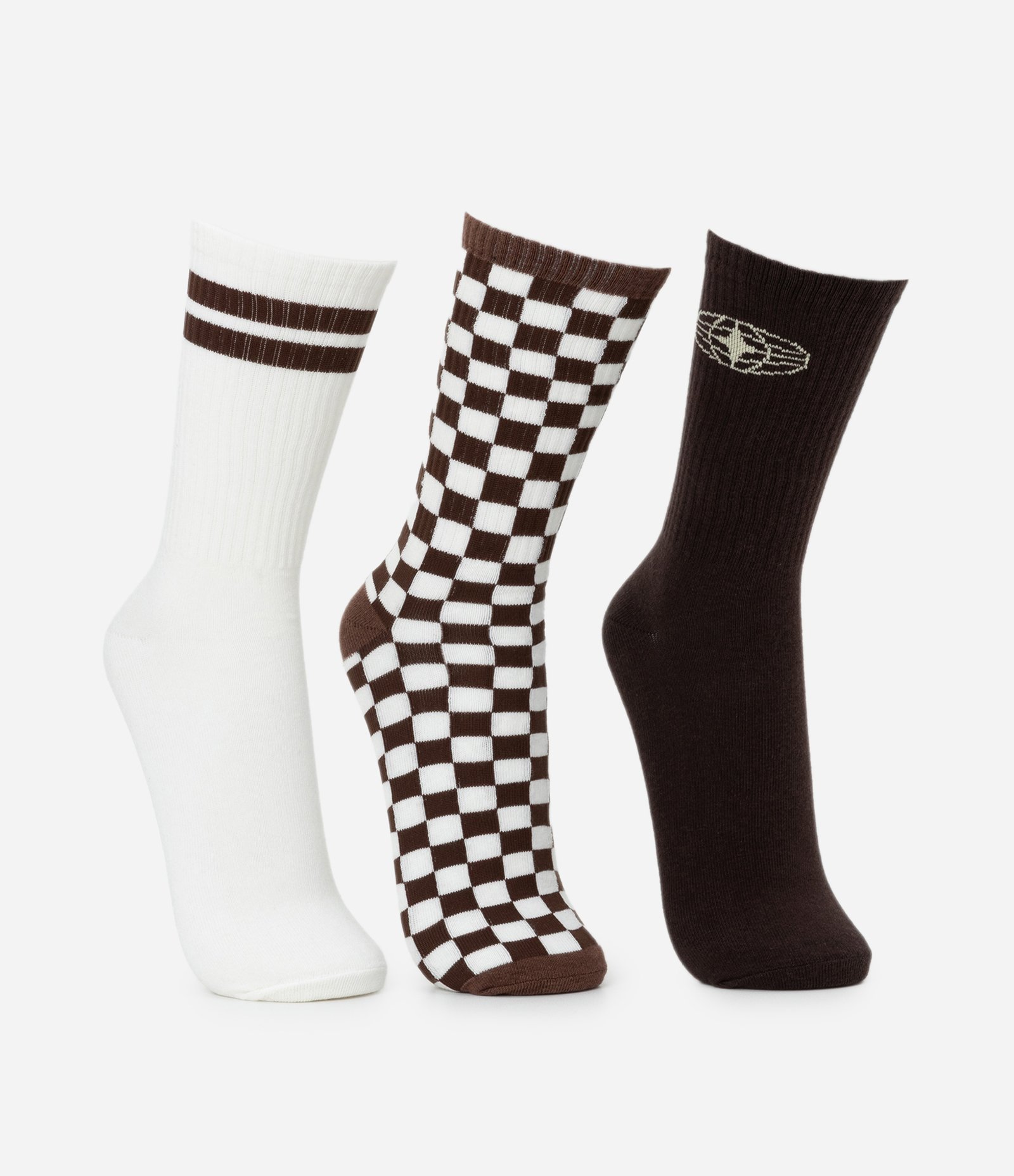 Kit 3 Meias Cano Longo em Algodão com Estampas Diversificadas Multicores 2