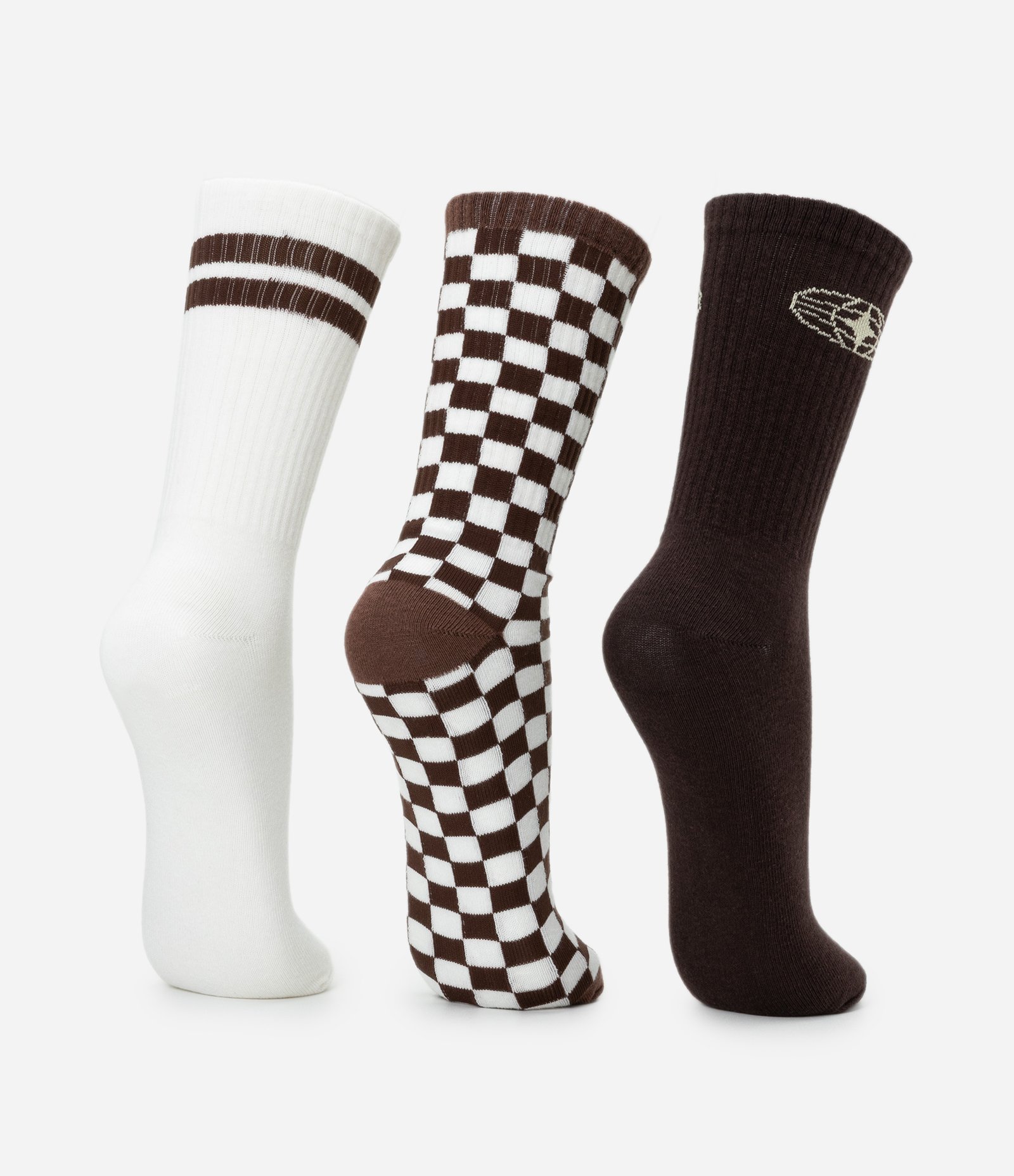 Kit 3 Meias Cano Longo em Algodão com Estampas Diversificadas Multicores 3