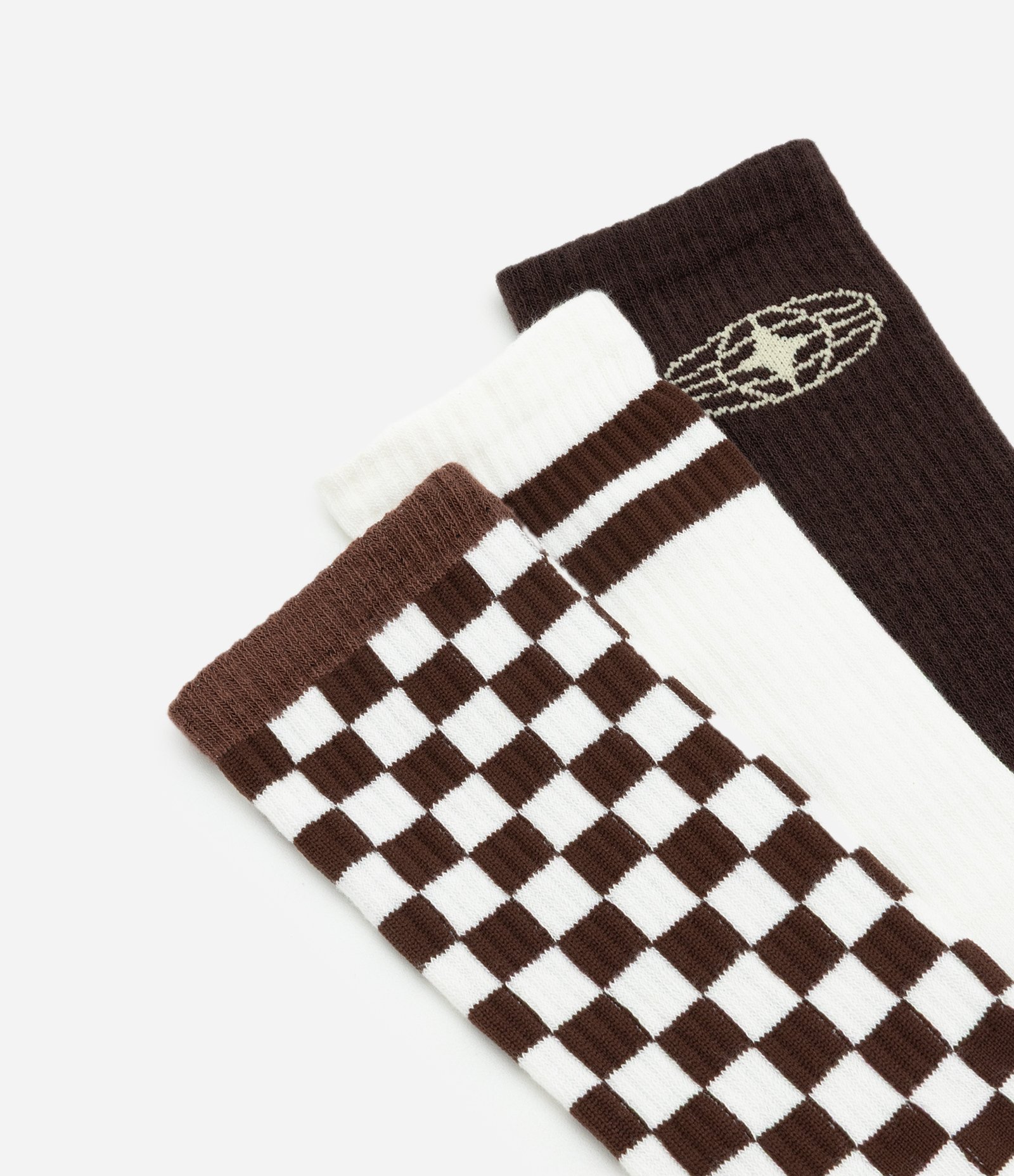 Kit 3 Meias Cano Longo em Algodão com Estampas Diversificadas Multicores 4